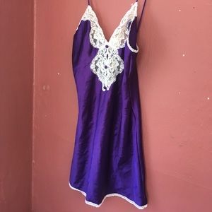 Vintage deep purple lingerie with lace and buttons
